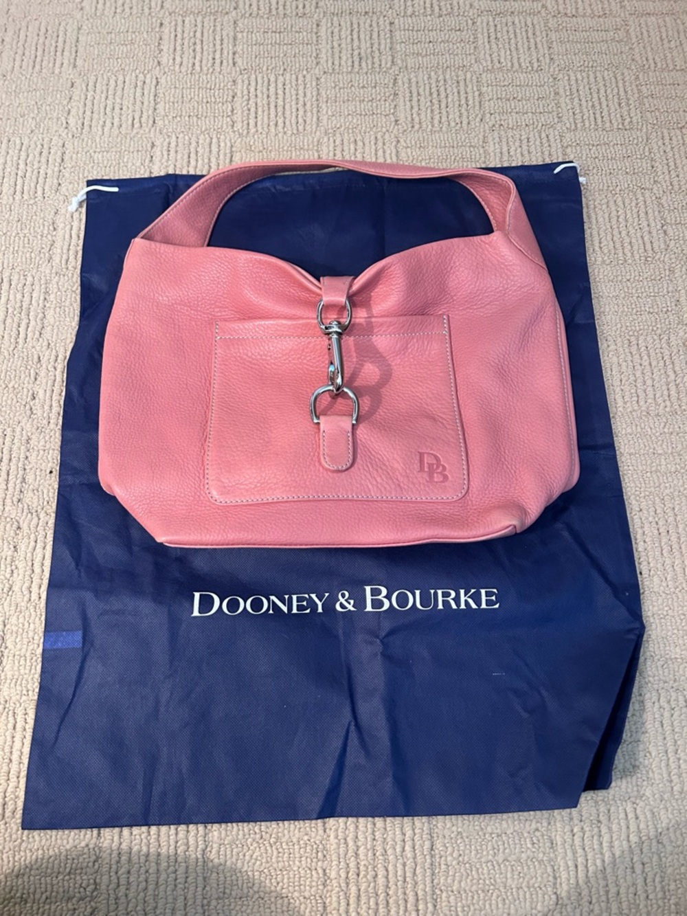 Dooney & Bourke Vintage Pink Leather Sac Bag